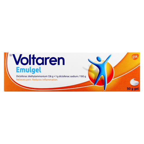 Voltaren emugel 50g topical gel that penetrates the skin to help reduce localised inflammation and swelling in the muscles and joints. Also formulated to help reduce pain. Perfect for minor injuries arising from sports, falls or accidents around the house.