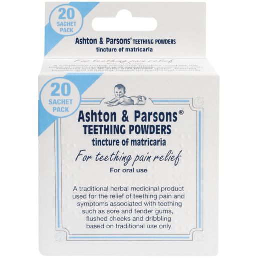 Ashton And Parsons Infants Powders 20 Powders has long been trusted to soothe and help with teething upsets and irritations in young children. Each powder contains tincture matricaria duplex and lactos.