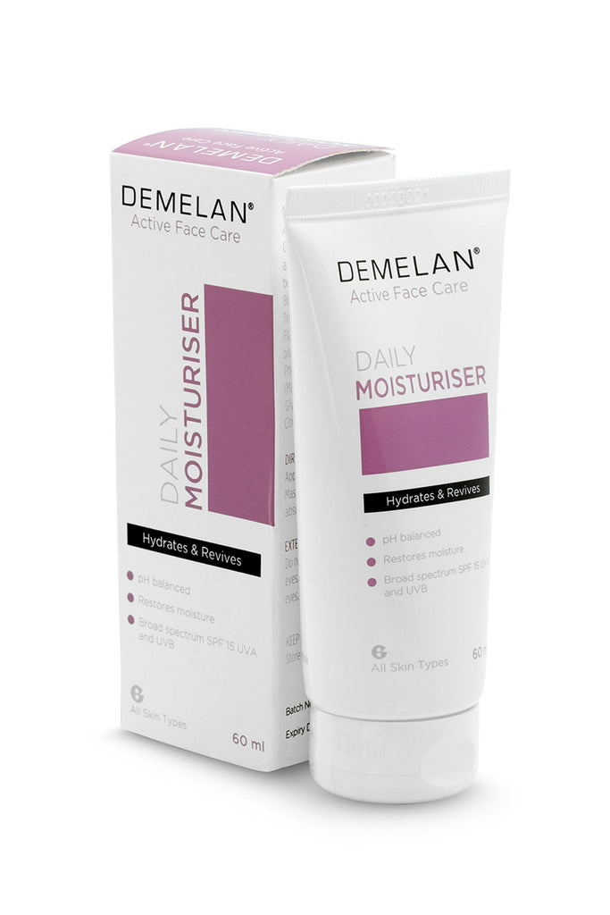 Demelan Daily Moisturiser 60ml restore moisture to your skin protects skin from harmful sun rays