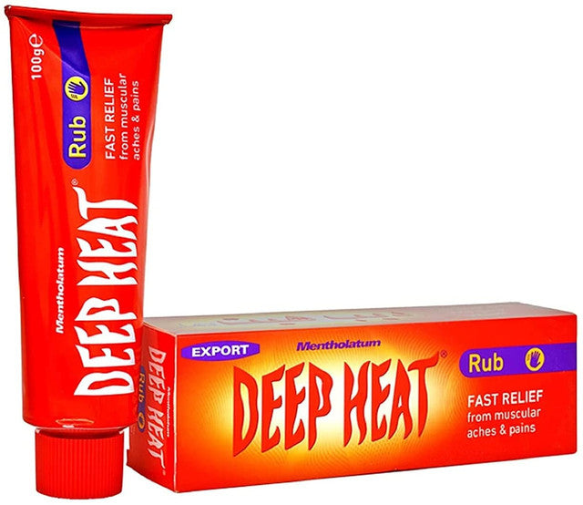 Deep Heat Rub 100g helps relieve minor aches and pains in the muscles and joints. Can be used to relieve everyday pain caused by arthritis, backache or simple sprains and strains.