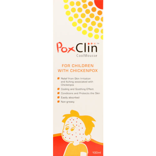 PoxClin COOLMOUSSE for chickenpox for itching and irritation caused by chickenpox