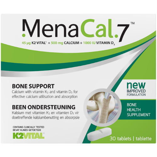 MenaCal 7 Calcium Supplement 30 Tablets comes with Vitamin D3 and Vitamin K2 ensure optimal bone health.
