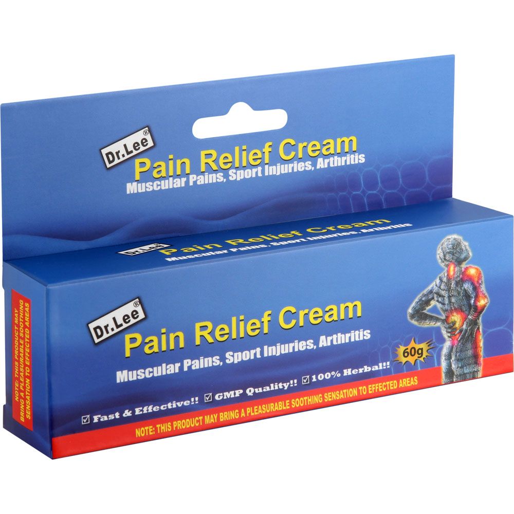 Dr. Lee Pain Relief Cream 60g is a 100% herbal pain relief cream that can be used to soothe muscular pains, sport injuries and arthritis. Offer fast and effective pain relief, bringing a pleasurable soothing sensation to effected areas, whether it’s a sprain, twisted ankle, aching back and waist, arthritis, neuralgia or joint pain.