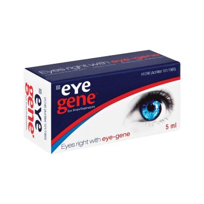 Eye Gene Eye Drops 5ml helps soothe burning and red eyes. Also relieves itching and helps refresh tired, strained eyes. All it takes is a few drops.