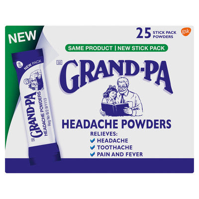 Grand-Pa Headache Powders helps to relieve mild to moderate fever and pain like headaches and toothaches.