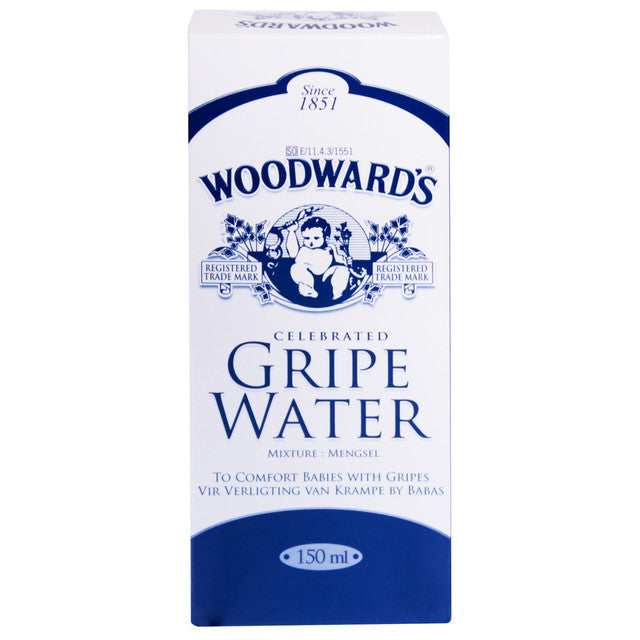 Woodward's Gripe Water 150ml relieves colic and other gastrointestinal ailments and discomforts of infants.