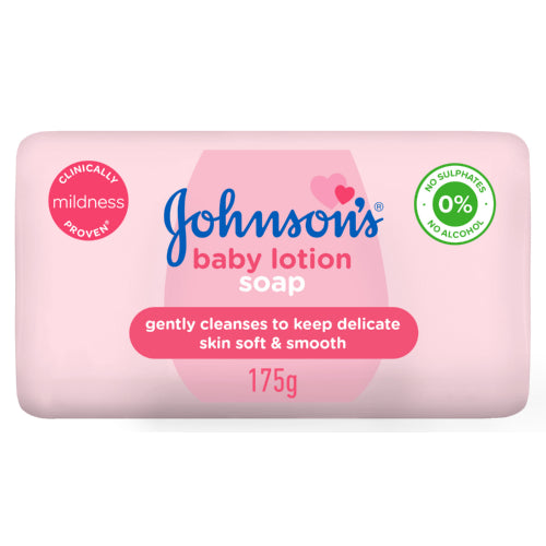 Johnson Baby Lotion Soap 175g A soap with mild moisturizers. It gently cleanses to keep delicate skin soft and smooth.