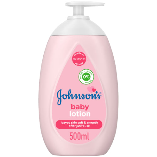 Johnson's® Baby Lotion 500ml
Nourish and protect your baby's delicate skin with Johnson's® Baby Lotion 500ml. This clinically proven mildness formula, enriched with coconut oil and glycerin, delivers 24-hour hydration, leaving skin soft, smooth, and healthy-looking after just one use. Hypoallergenic and pH-balanced, it's gentle enough for newborns and suitable for the entire family. Free from dyes, parabens, and phthalates, this dermatologist- and pediatrician-tested lotion ensures safe, effective moisturiz