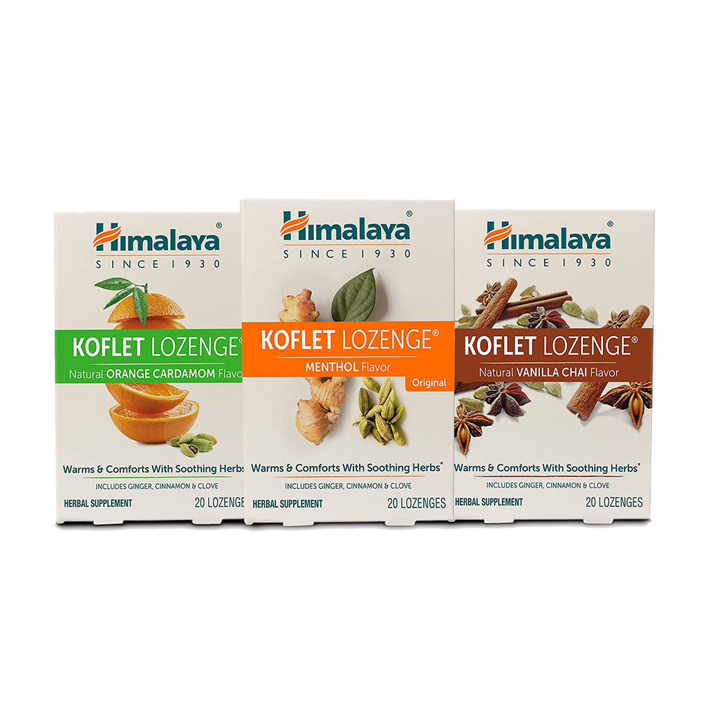 Himalaya koflet lozenges 20s is an Ayurvedic herbal supplement that soothes sore throats with a combination of ginger, long pepper, and cardamom.