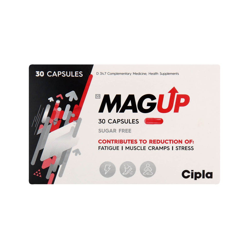 Magup capsules contain chelated magnesium, which is form of magnesium wrapped in amino acids, which could potentially assist with enhanced and rapid absorption. Magup capsules contains 500 mg of chelated magnesium providing 50 mg of elemental magnesium. Magnesium is an essential mineral required for over 300 biochemical reactions in the body and assists people in reducing cramping and even assists with overcoming fatigue and insomnia when the body has worked hard.