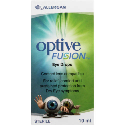 Allergan Optive Fusion Eye Drops 10ml helps to protect your eyes from the symptoms of dryness, including itchiness and burning. Leaves eyes feeling comfortable and refreshed. Compatible with contact lenses.