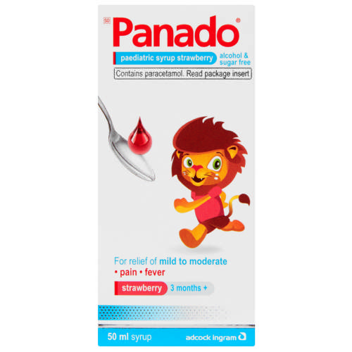 Panado® Paediatric Syrup Strawberry 50ml offers fast, gentle relief from fever and pain in infants and young children. Formulated with 120 mg of paracetamol per 5 ml, this alcohol- and sugar-free syrup is suitable for children aged 3 months and older, providing effective relief from headaches, teething discomfort, colds, and flu-related symptoms.