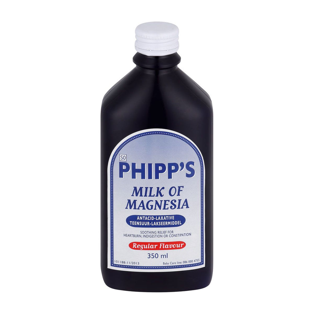 Phipp's Milk Of Magnesia Regular 100ml is both an antacid and a laxative for constipation and controls and soothes the discomfort caused by heartburn and indigestion