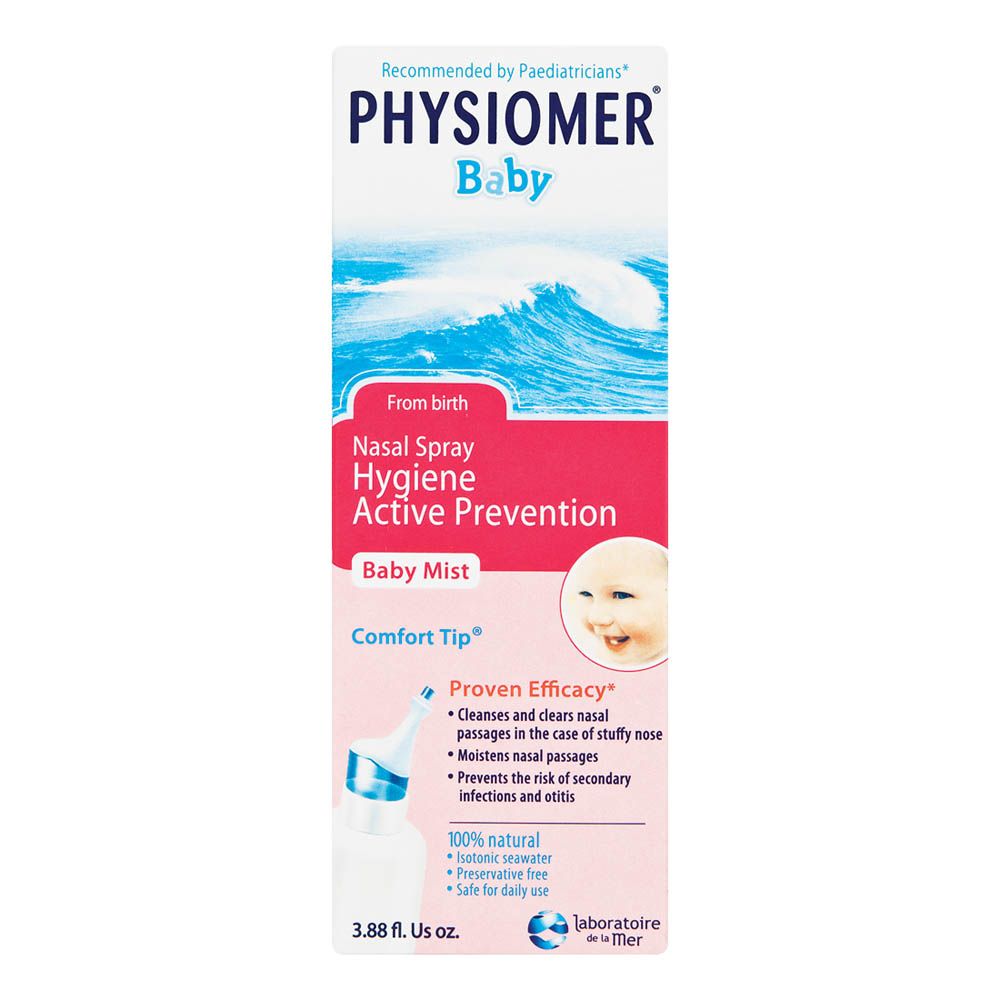 Physiomer Hygiene Active Prevention Nasal Spray Baby Mist 115ml clears your toddler's nasal passages and helps restore breathing, as well as comfort and wellbeing during sleeping and feeding.