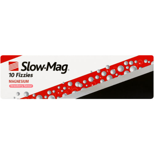 Slow-Mag Fizzy 10 Relieves muscle cramps, fatigue and the effects of stress.