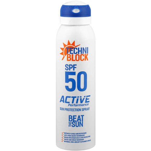 techniblok Avtive provides high protection against the sun's harmful UVA and UVB rays. The water and sweat-resistant, non-greasy active performance formula, is perfect for athletes. Contains no oxybenzone or octinoxate.